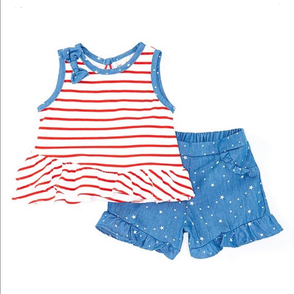 NWT Rare Editions Stripe Tank Top Star Shorts